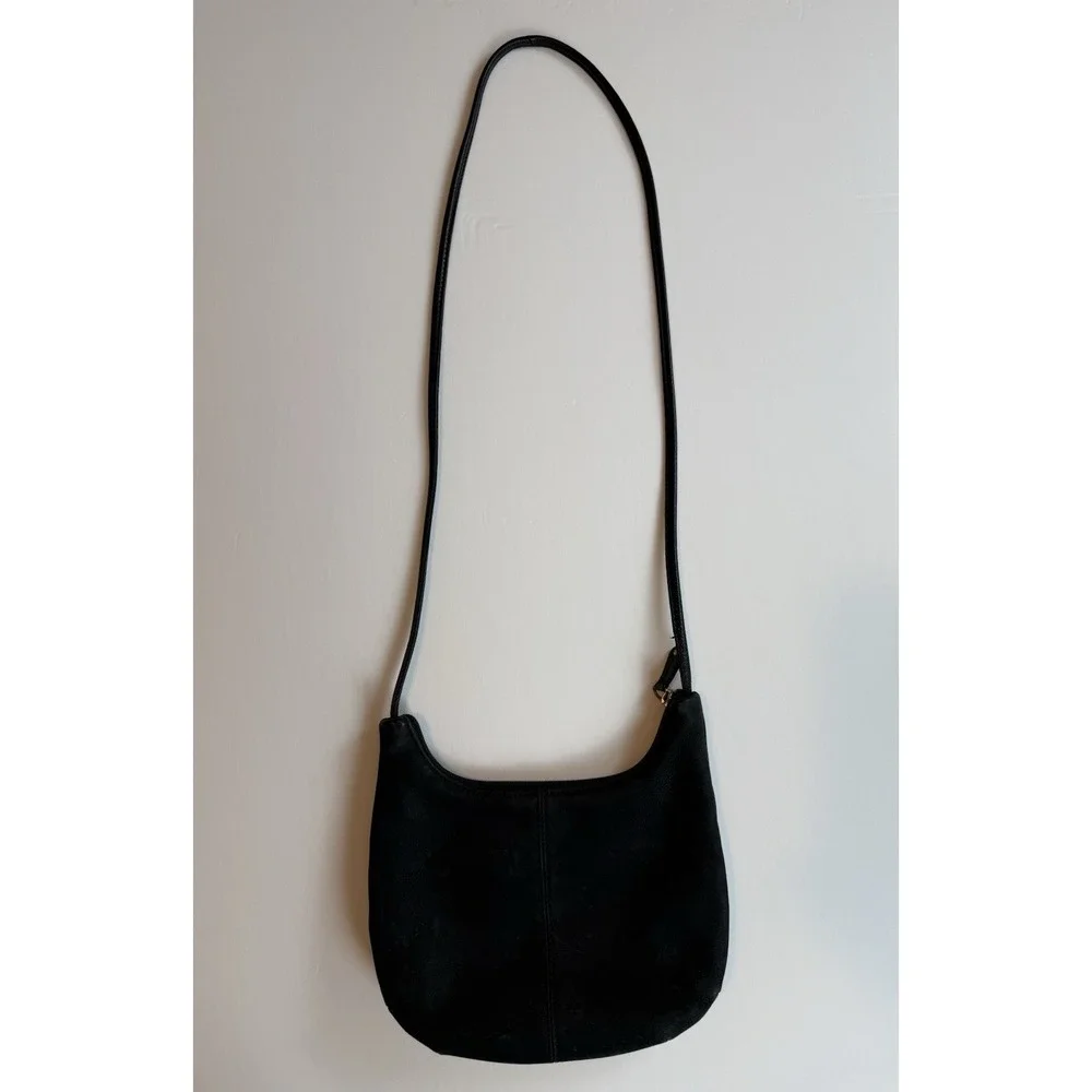 Stone Mountain Y2K Vintage Womens Black Leather Crossbody Shoulder Bag Purse